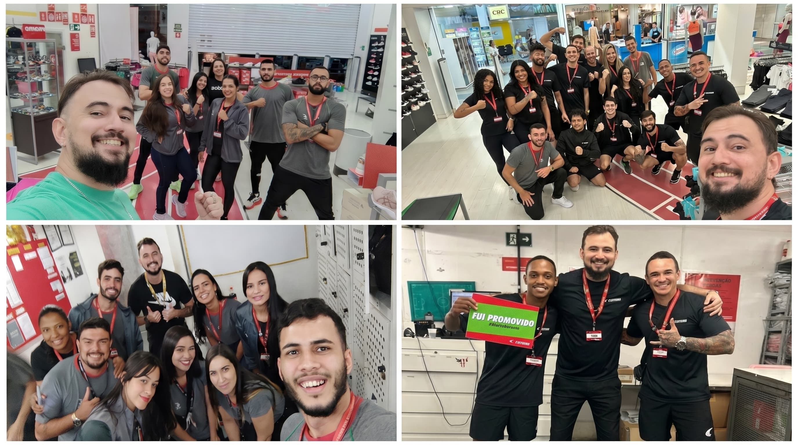 Yuri com times da Centauro, liderança em múltiplas lojas