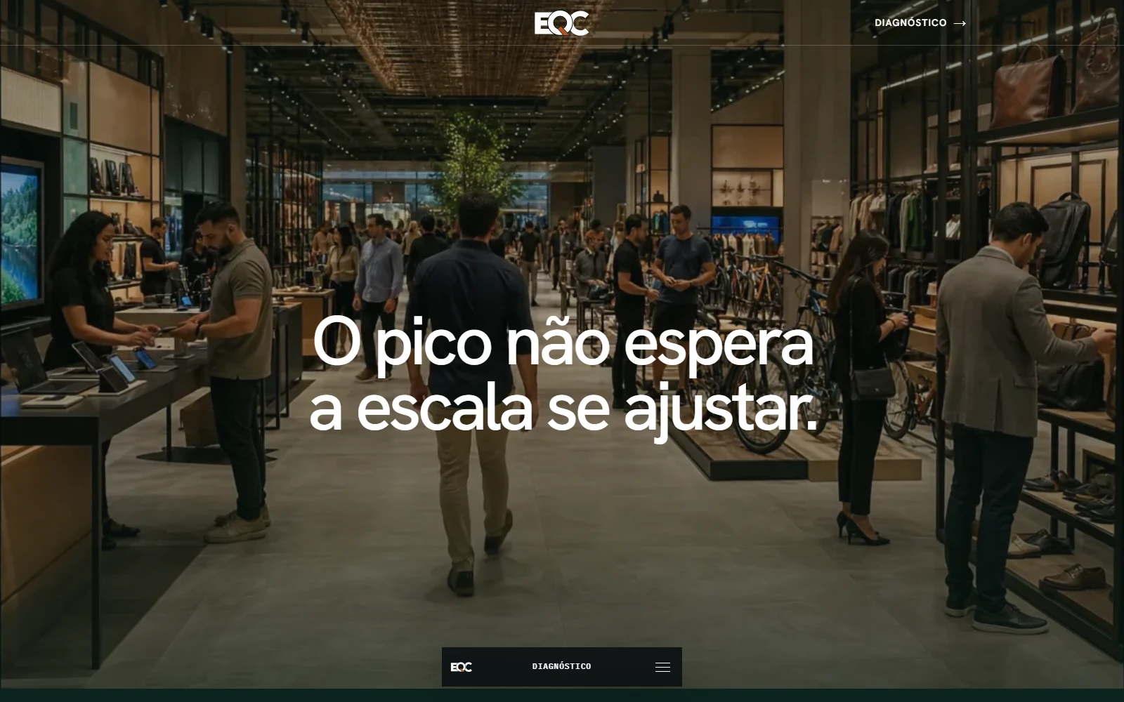 Página inicial do Escala que Converte apresentando análise de cobertura operacional.